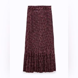 Zara printed pleated skirt Small